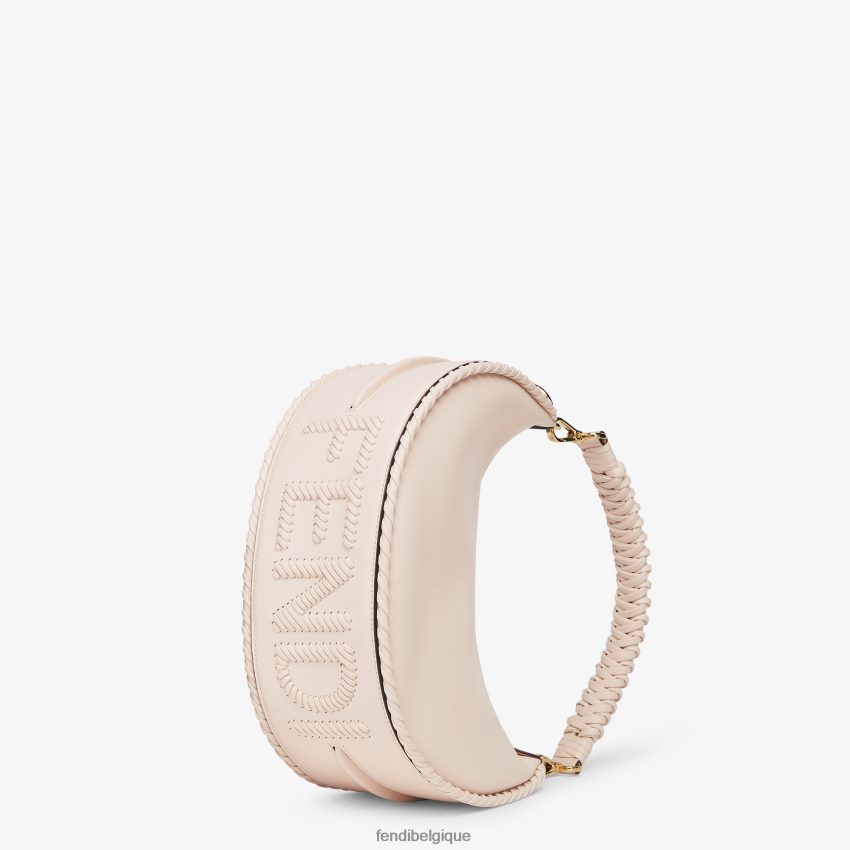 accessoires Fendi sac en cuir camélia avec filetage assorti rose femmes 8X8J2J554 Fendi Belgique