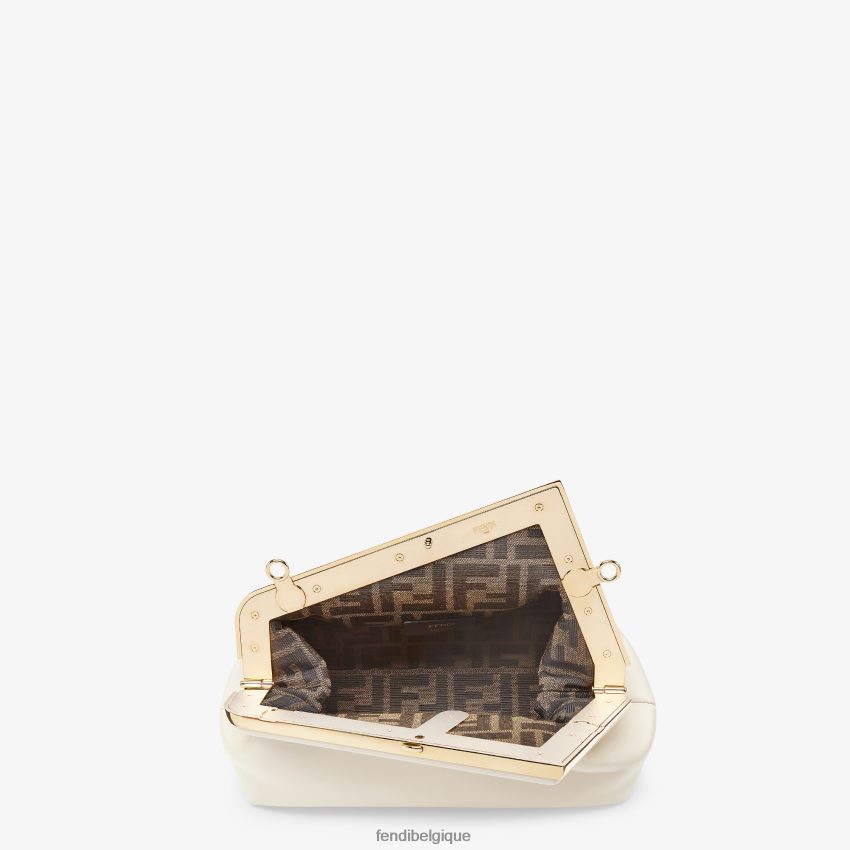 accessoires Fendi sac en cuir camélia blanc femmes 8X8J2J853 Fendi Sac