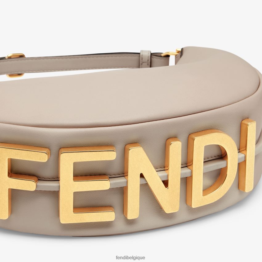 accessoires Fendi sac en cuir colombe gris femmes 8X8J2J541 Fendi Sac