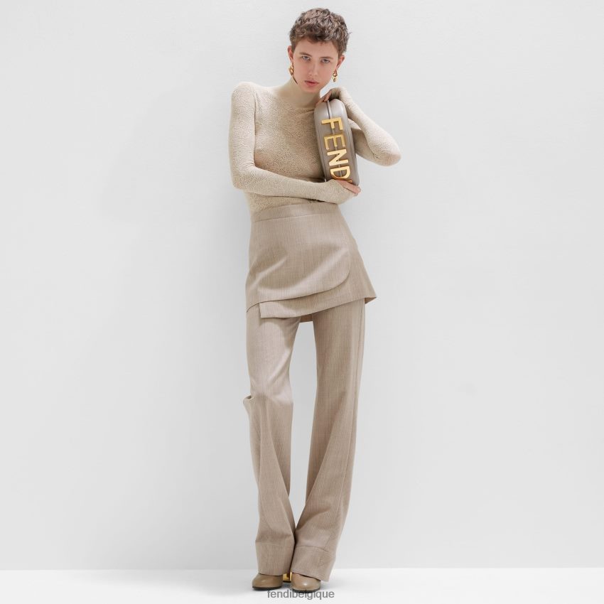 accessoires Fendi sac en cuir colombe gris femmes 8X8J2J541 Fendi Sac