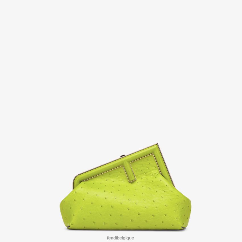 accessoires Fendi sac en cuir d'autruche acide vert femmes 8X8J2J894 Fendi Lunette De Soleil
