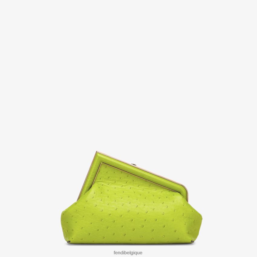 accessoires Fendi sac en cuir d\'autruche acide vert femmes 8X8J2J894 Fendi Lunette De Soleil