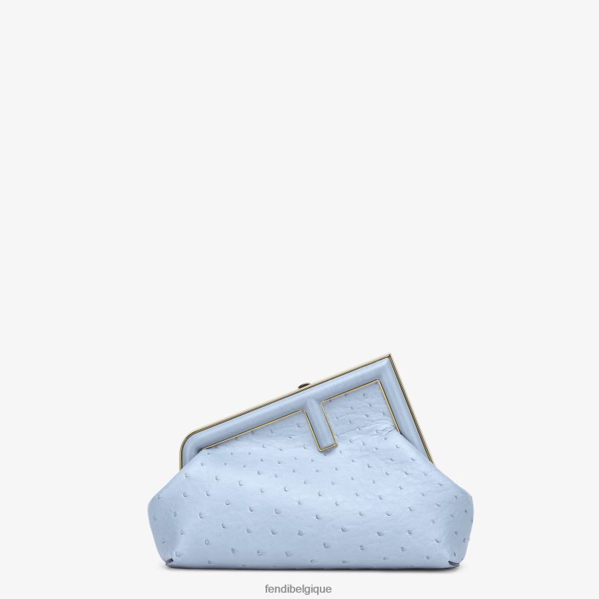 accessoires Fendi sac en cuir d\'autruche bleu clair femmes 8X8J2J674 Fendi Belgique