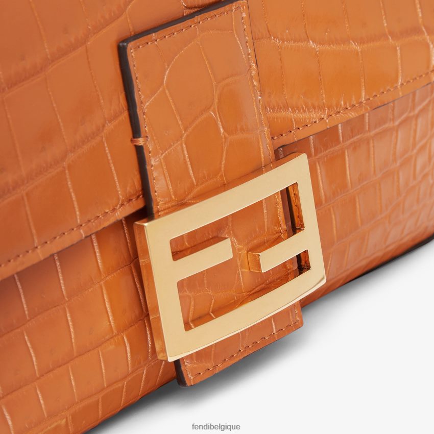 accessoires Fendi sac en cuir de crocodile brun femmes 8X8J2J667 Fendi Sac