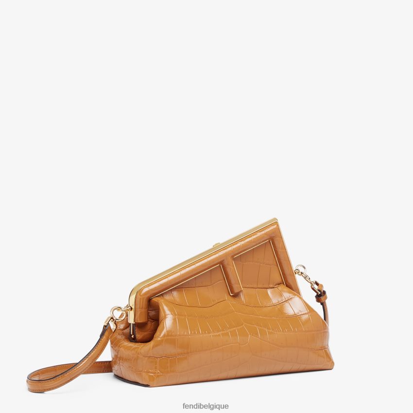 accessoires Fendi sac en cuir de crocodile brun femmes 8X8J2J773 Fendi Belgique