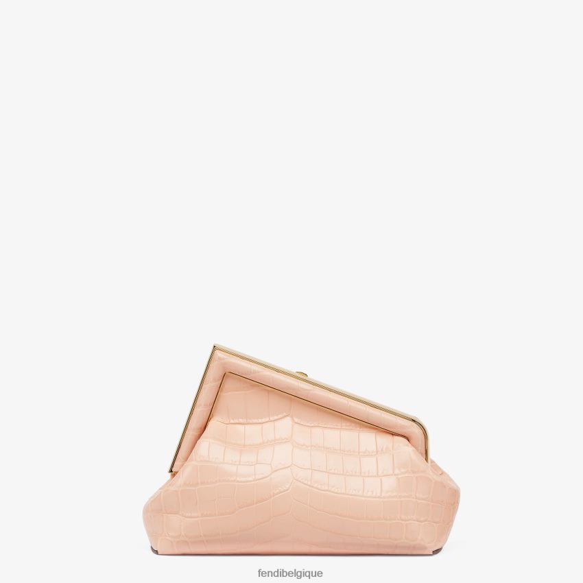 accessoires Fendi sac en cuir de crocodile rose femmes 8X8J2J890 Fendi Belgique