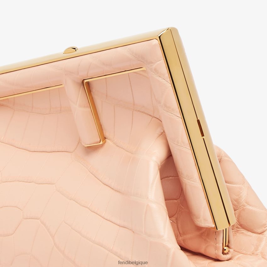 accessoires Fendi sac en cuir de crocodile rose femmes 8X8J2J890 Fendi Belgique