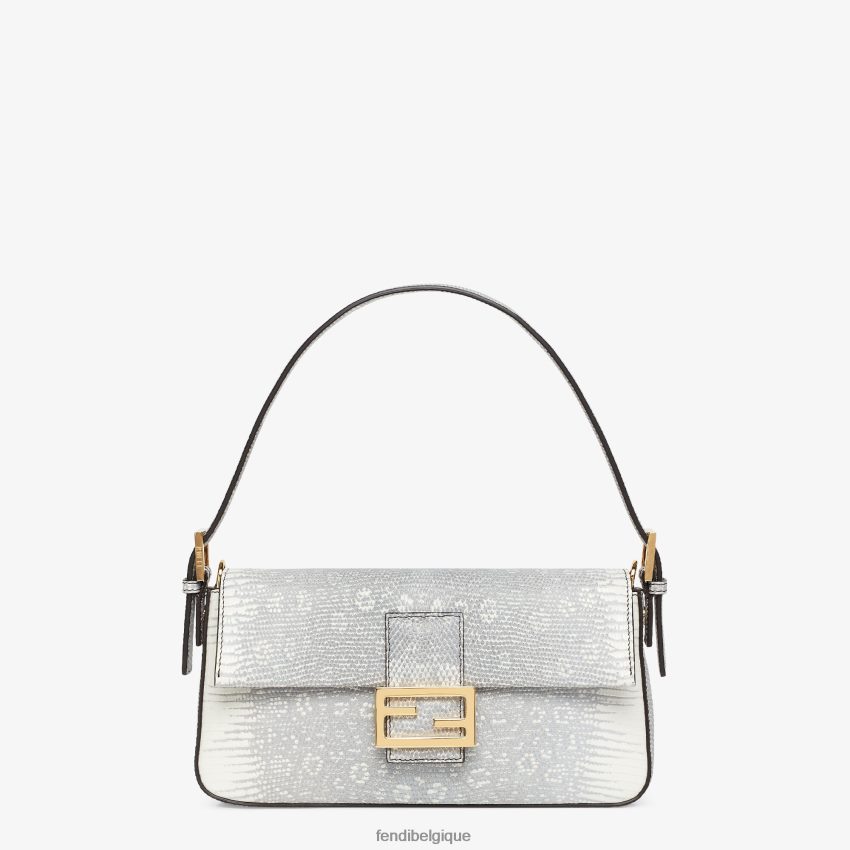 accessoires Fendi sac en cuir de lézard blanc femmes 8X8J2J859 Fendi Sac