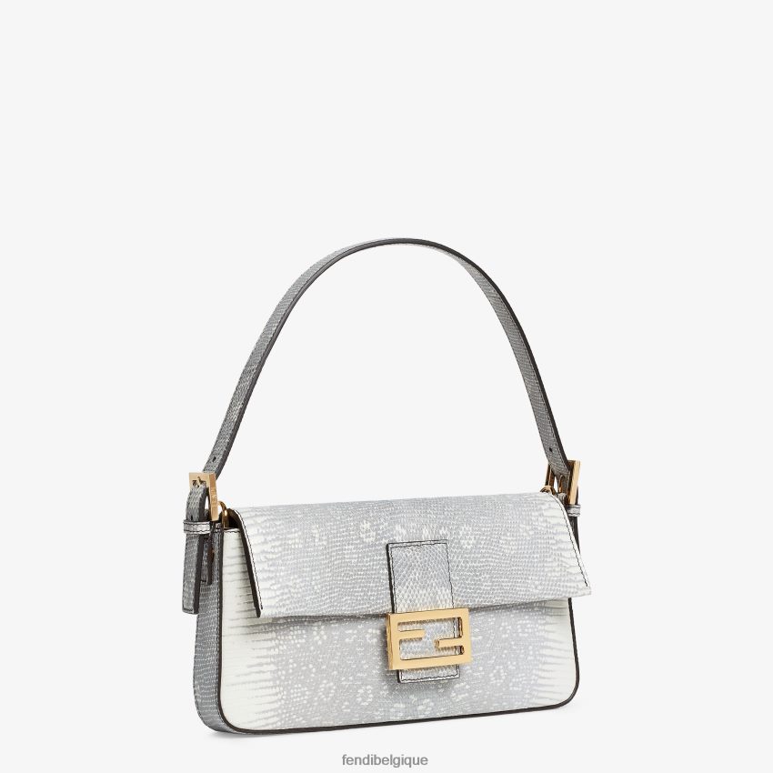 accessoires Fendi sac en cuir de lézard blanc femmes 8X8J2J859 Fendi Sac