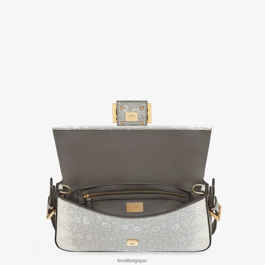 accessoires Fendi sac en cuir de lézard blanc femmes 8X8J2J859 Fendi Sac