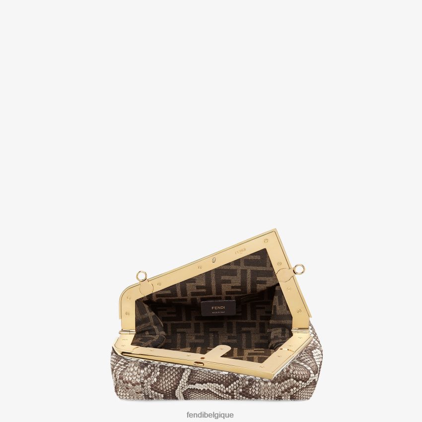 accessoires Fendi sac en cuir de python naturel multicolore femmes 8X8J2J891 Fendi Lunette De Soleil