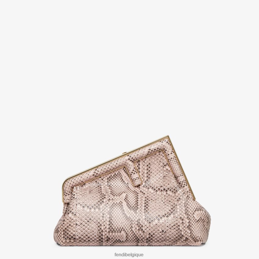 accessoires Fendi sac en cuir de python poudré rose femmes 8X8J2J790 Fendi Sac
