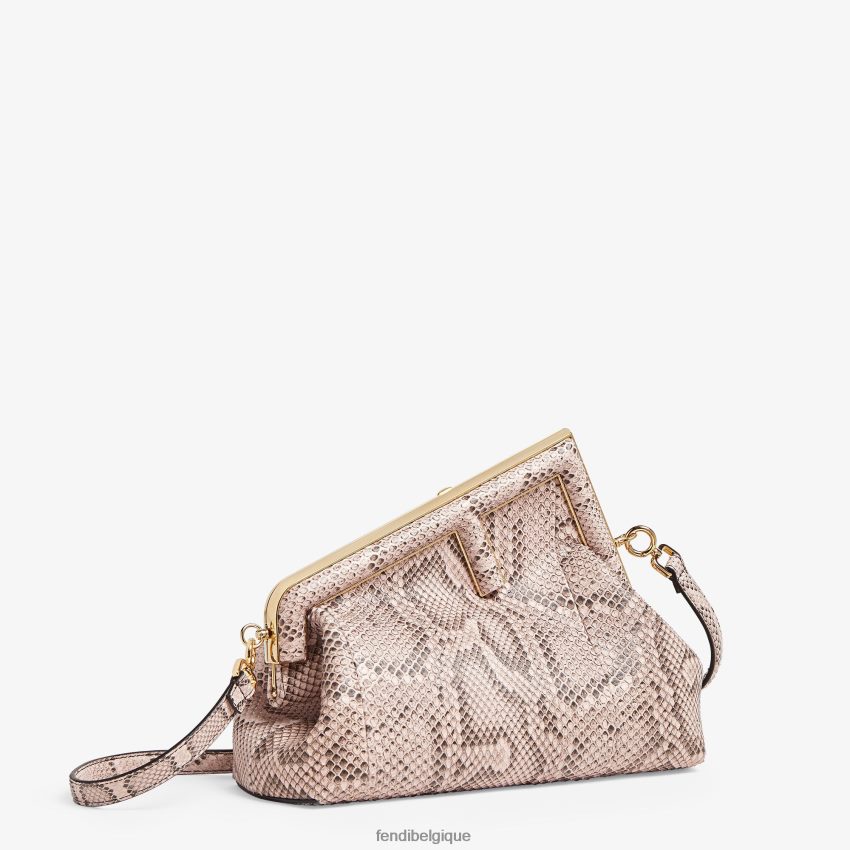 accessoires Fendi sac en cuir de python poudré rose femmes 8X8J2J790 Fendi Sac