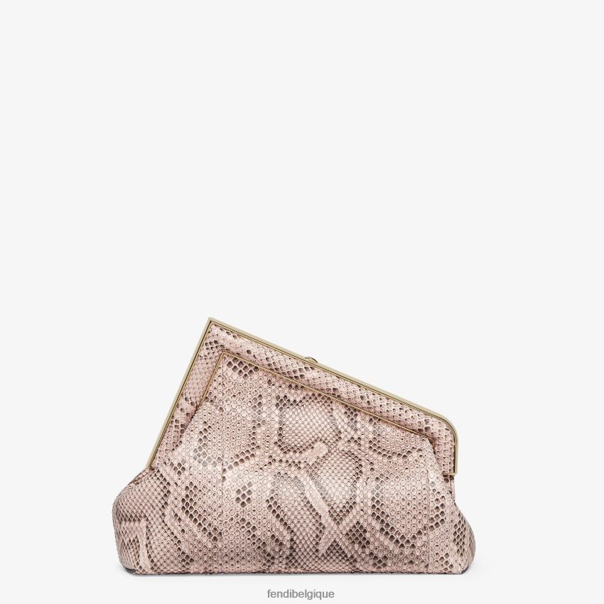 accessoires Fendi sac en cuir de python poudré rose femmes 8X8J2J790 Fendi Sac
