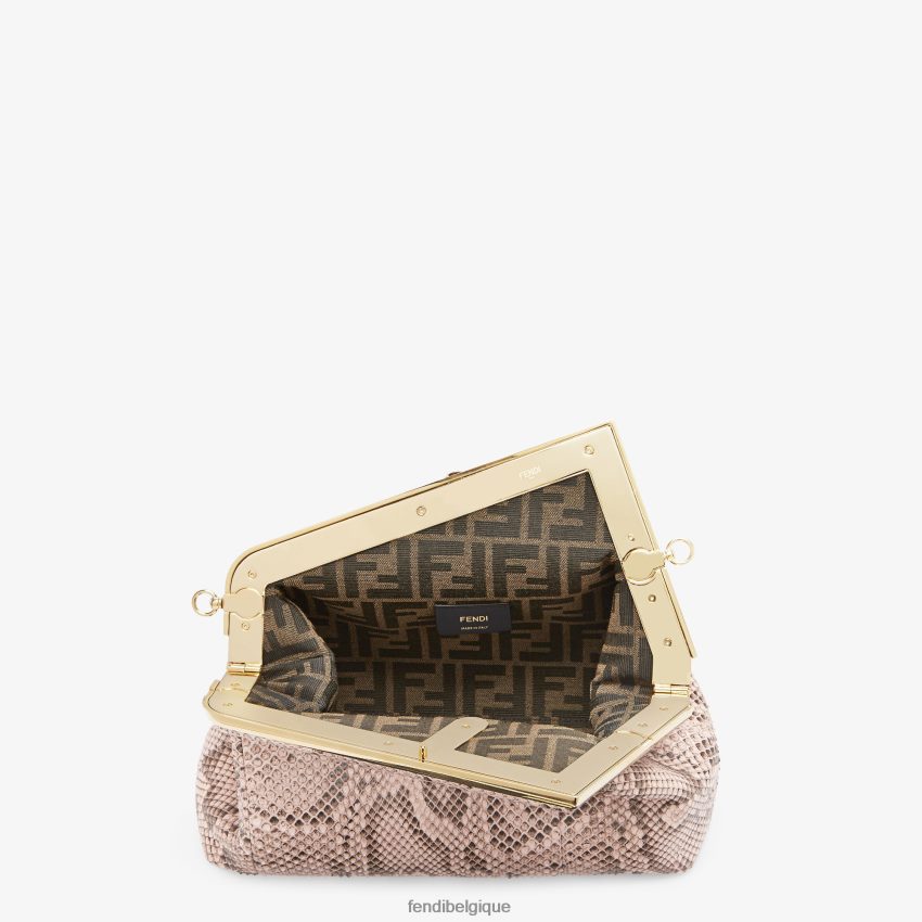 accessoires Fendi sac en cuir de python poudré rose femmes 8X8J2J790 Fendi Sac