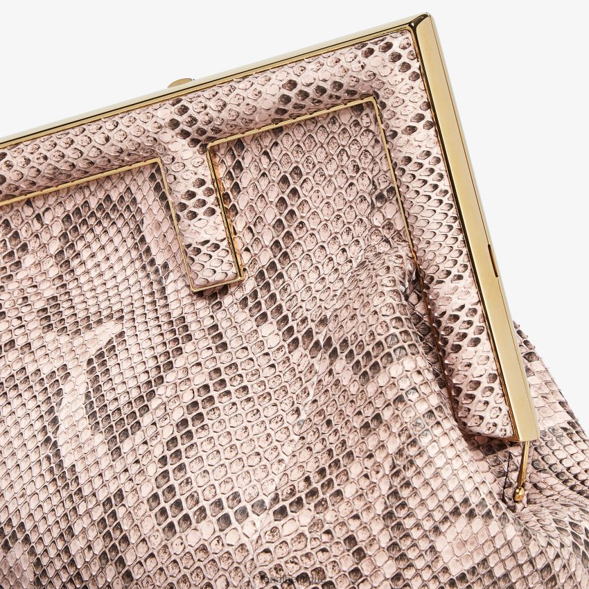 accessoires Fendi sac en cuir de python poudré rose femmes 8X8J2J790 Fendi Sac