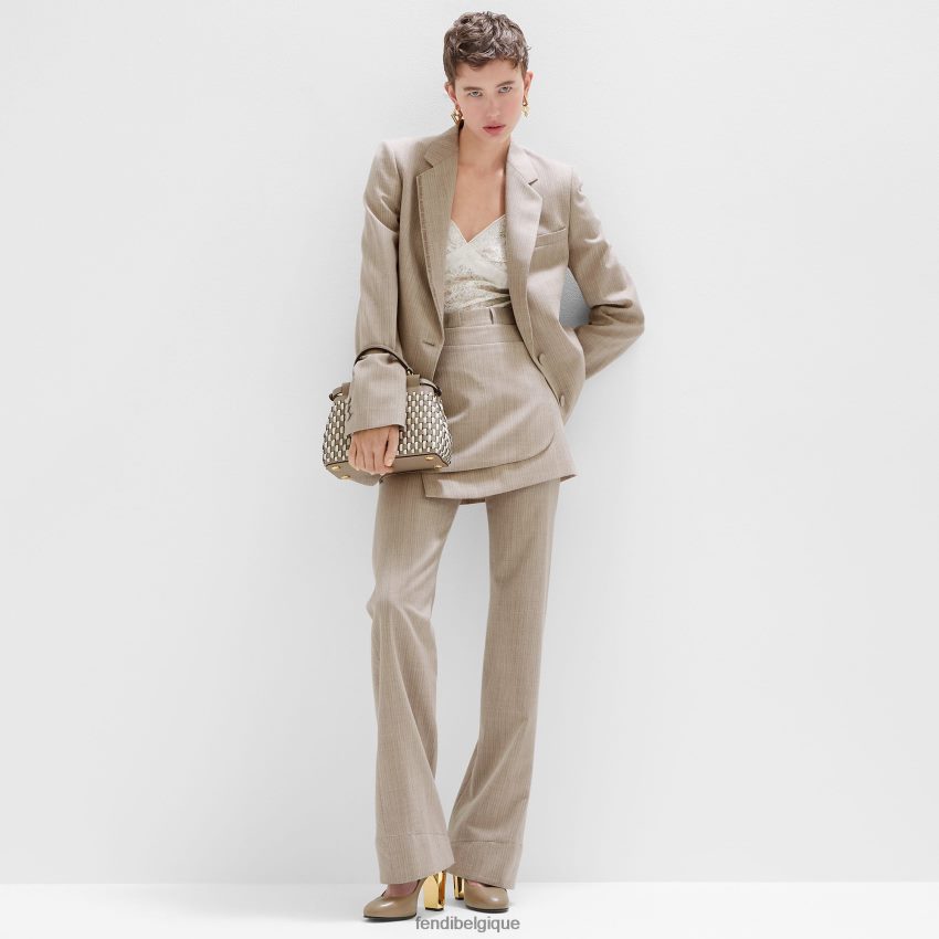 accessoires Fendi sac en cuir entrelacé colombe multicolore femmes 8X8J2J607 Fendi Sac