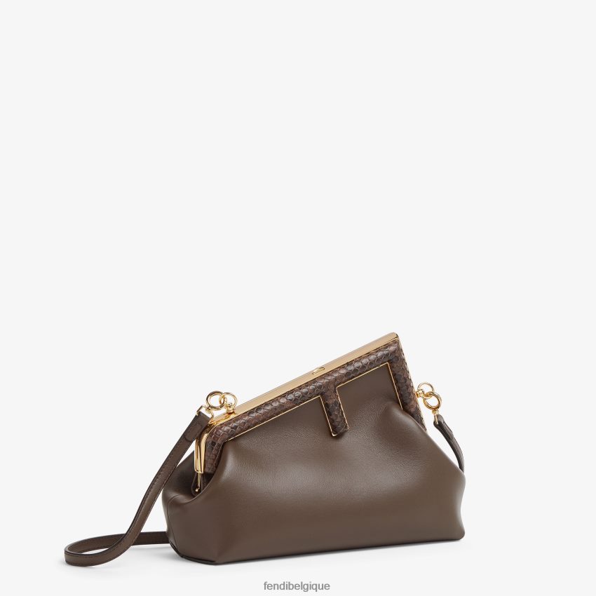 accessoires Fendi sac en cuir et python brun femmes 8X8J2J765 Fendi Lunette De Soleil