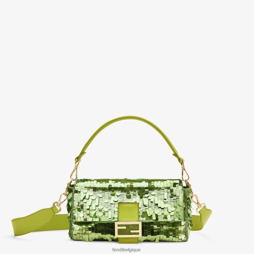 accessoires Fendi sac en cuir et sequins acidulés vert femmes 8X8J2J792 Fendi Lunette De Soleil
