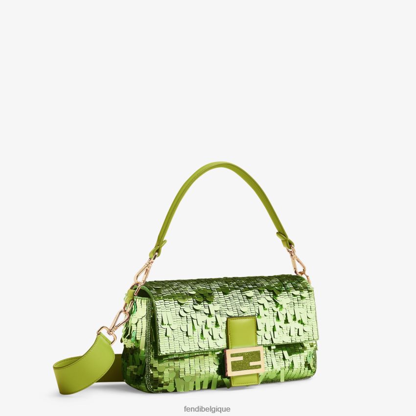 accessoires Fendi sac en cuir et sequins acidulés vert femmes 8X8J2J792 Fendi Lunette De Soleil