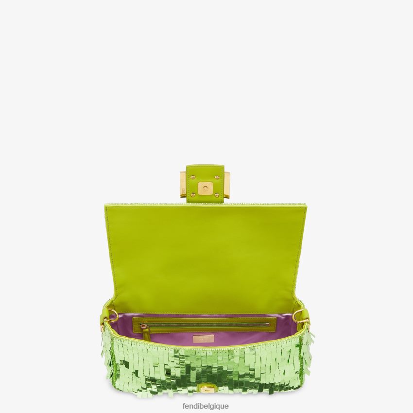 accessoires Fendi sac en cuir et sequins acidulés vert femmes 8X8J2J792 Fendi Lunette De Soleil