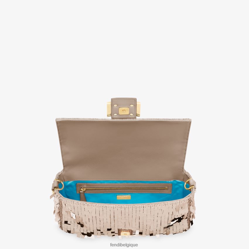 accessoires Fendi sac en cuir et sequins colombe gris femmes 8X8J2J534 Fendi Lunette De Soleil