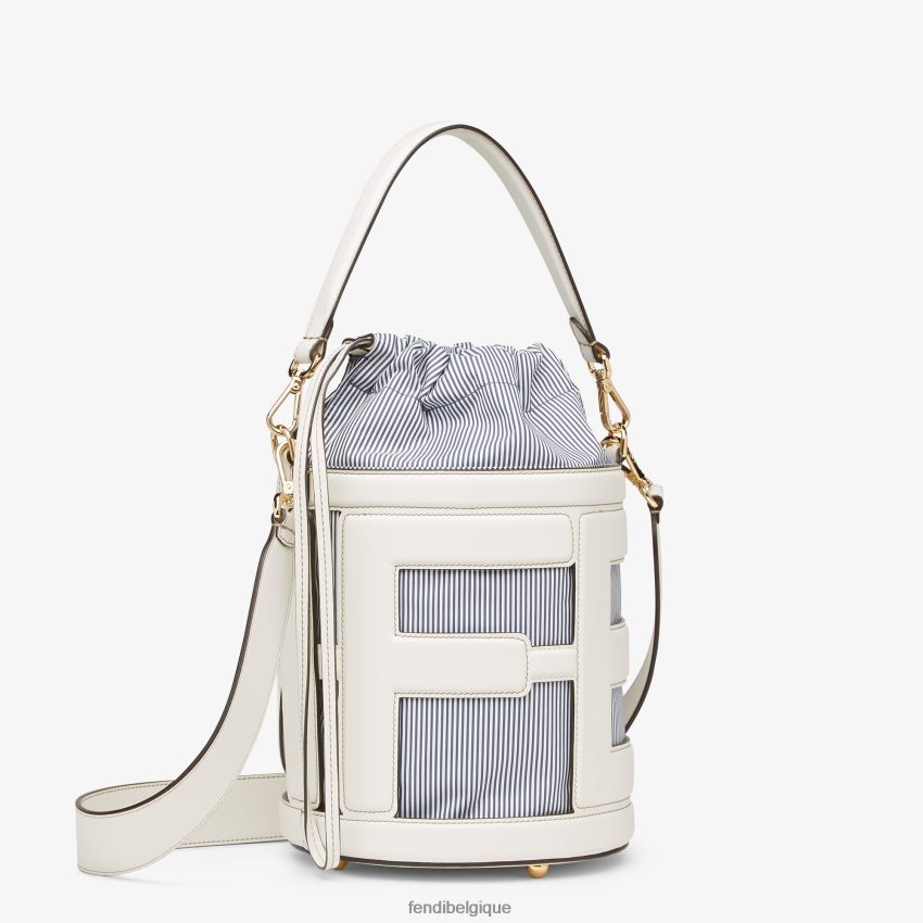 accessoires Fendi sac en cuir et tissu rayé blanc femmes 8X8J2J615 Fendi Lunette De Soleil