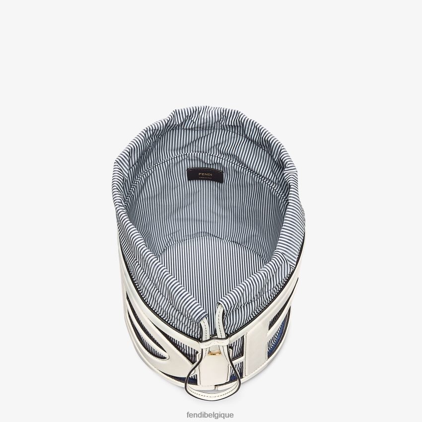 accessoires Fendi sac en cuir et tissu rayé blanc femmes 8X8J2J615 Fendi Lunette De Soleil