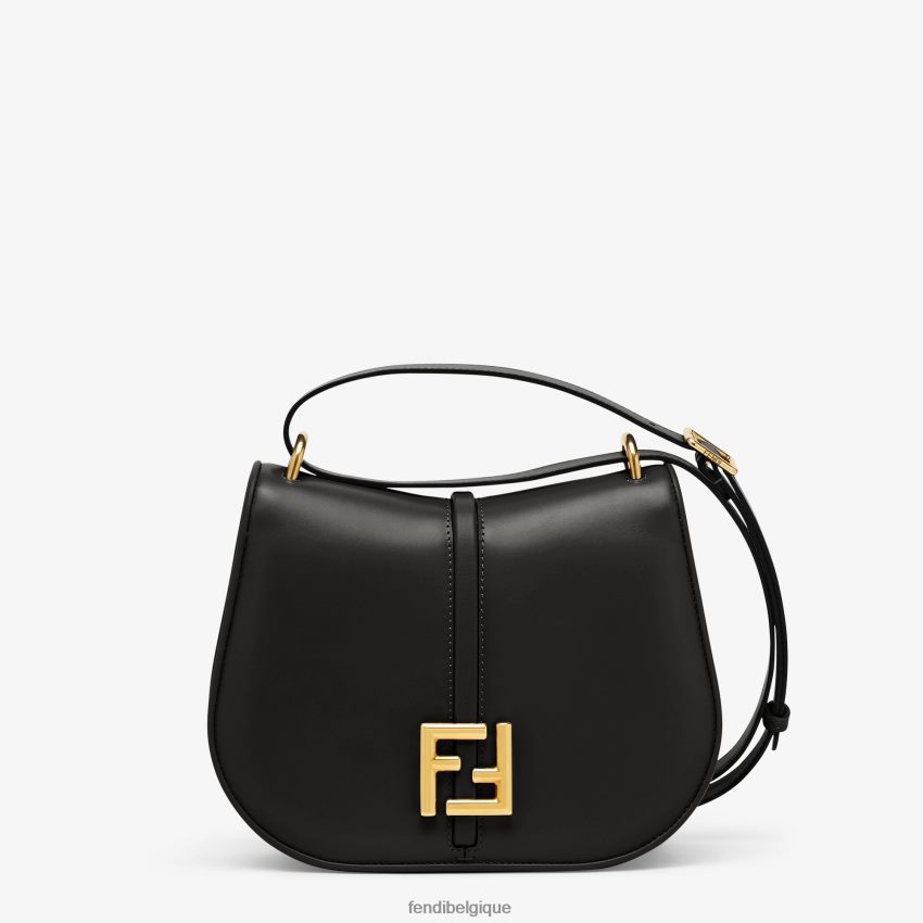 accessoires Fendi sac en cuir lisse et pleine fleur noir femmes 8X8J2J520 Fendi Sac