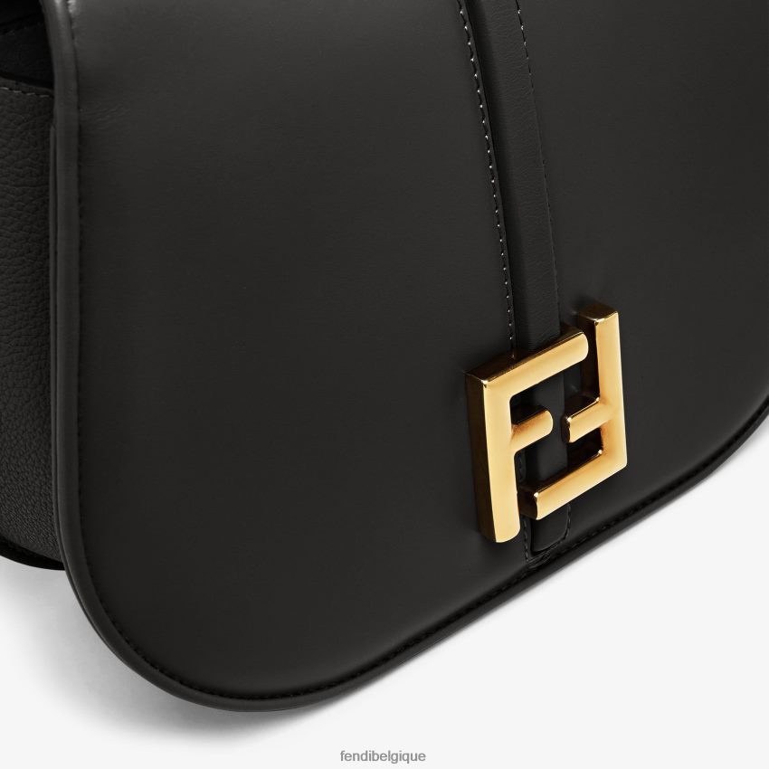 accessoires Fendi sac en cuir lisse et pleine fleur noir femmes 8X8J2J520 Fendi Sac