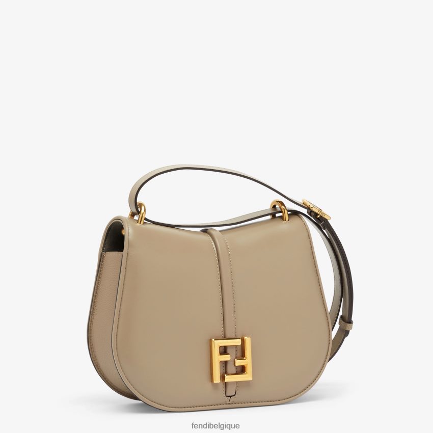 accessoires Fendi sac en cuir lisse tourterelle et cuir pleine fleur gris femmes 8X8J2J559 Fendi Sac