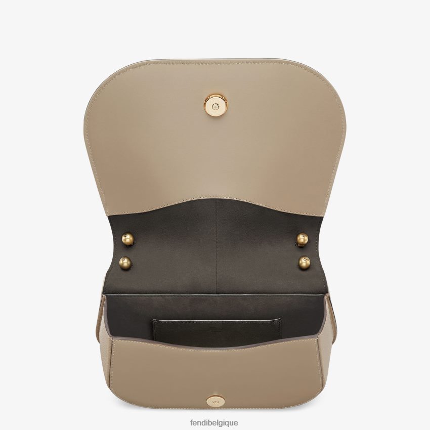 accessoires Fendi sac en cuir lisse tourterelle et cuir pleine fleur gris femmes 8X8J2J559 Fendi Sac