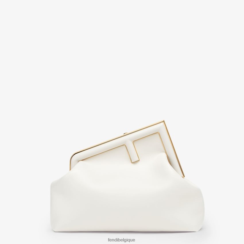 accessoires Fendi sac en cuir moyen blanc femmes 8X8J2J872 Fendi Belgique