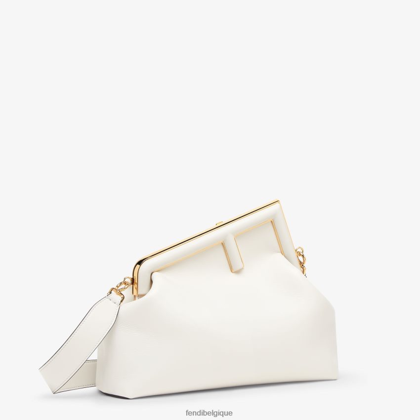 accessoires Fendi sac en cuir moyen blanc femmes 8X8J2J872 Fendi Belgique
