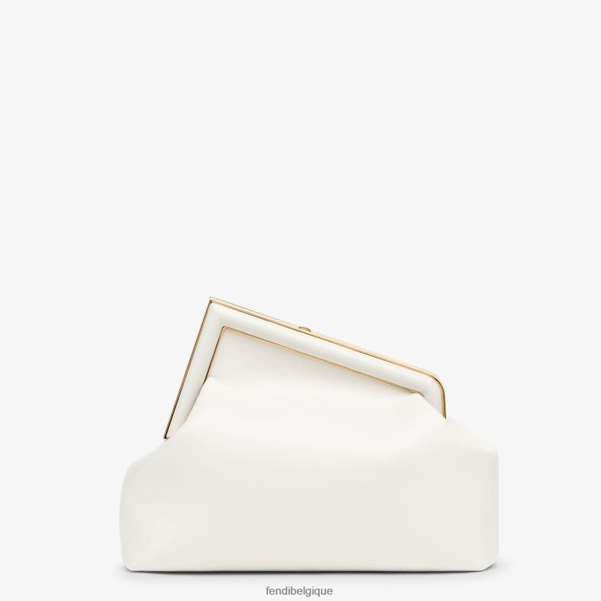 accessoires Fendi sac en cuir moyen blanc femmes 8X8J2J872 Fendi Belgique