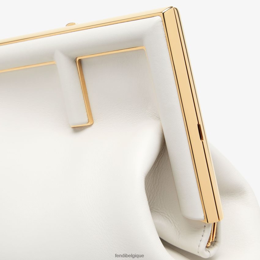 accessoires Fendi sac en cuir moyen blanc femmes 8X8J2J872 Fendi Belgique