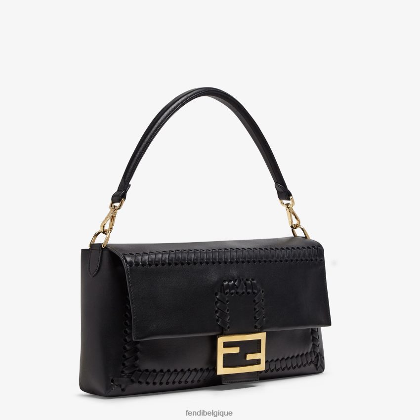 accessoires Fendi sac en cuir nappa avec filetage assorti noir femmes 8X8J2J563 Fendi Belgique