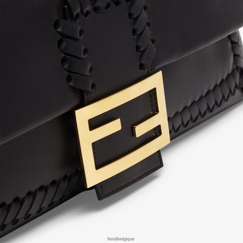 accessoires Fendi sac en cuir nappa avec filetage assorti noir femmes 8X8J2J563 Fendi Belgique