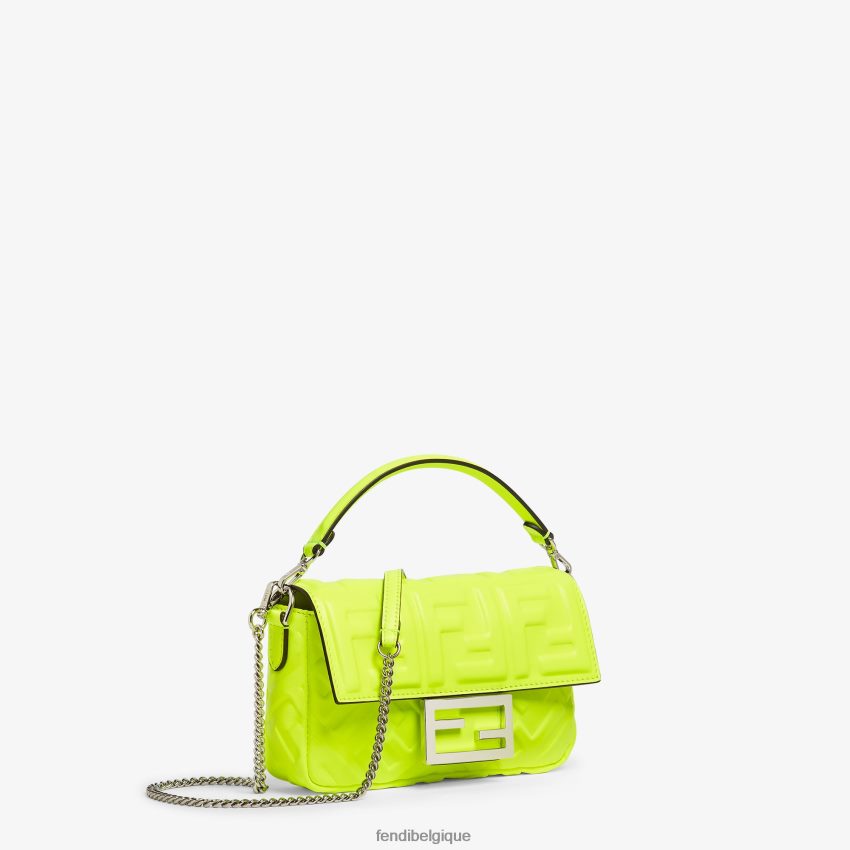 accessoires Fendi sac en cuir nappa fluo jaune femmes 8X8J2J664 Fendi Sac