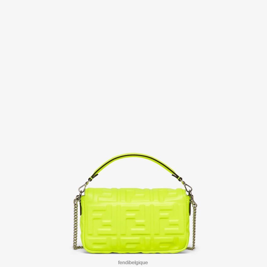 accessoires Fendi sac en cuir nappa fluo jaune femmes 8X8J2J664 Fendi Sac