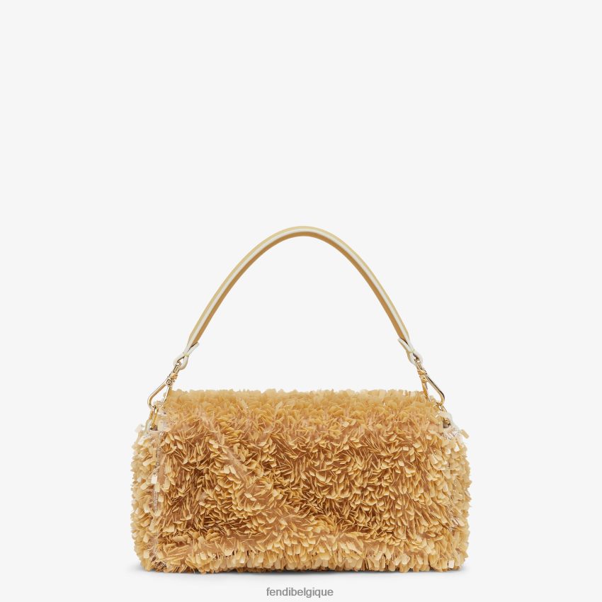 accessoires Fendi sac en cuir sable et sequins beige femmes 8X8J2J672 Fendi Lunette De Soleil