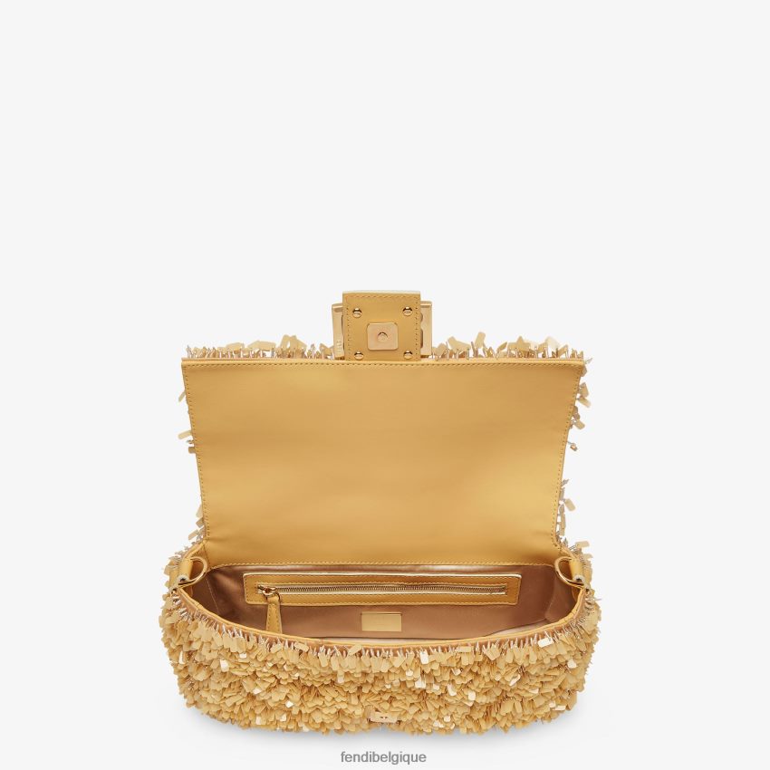 accessoires Fendi sac en cuir sable et sequins beige femmes 8X8J2J672 Fendi Lunette De Soleil