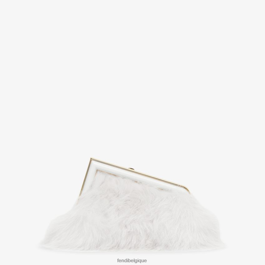 accessoires Fendi sac en fourrure de renard blanc femmes 8X8J2J779 Fendi Belgique
