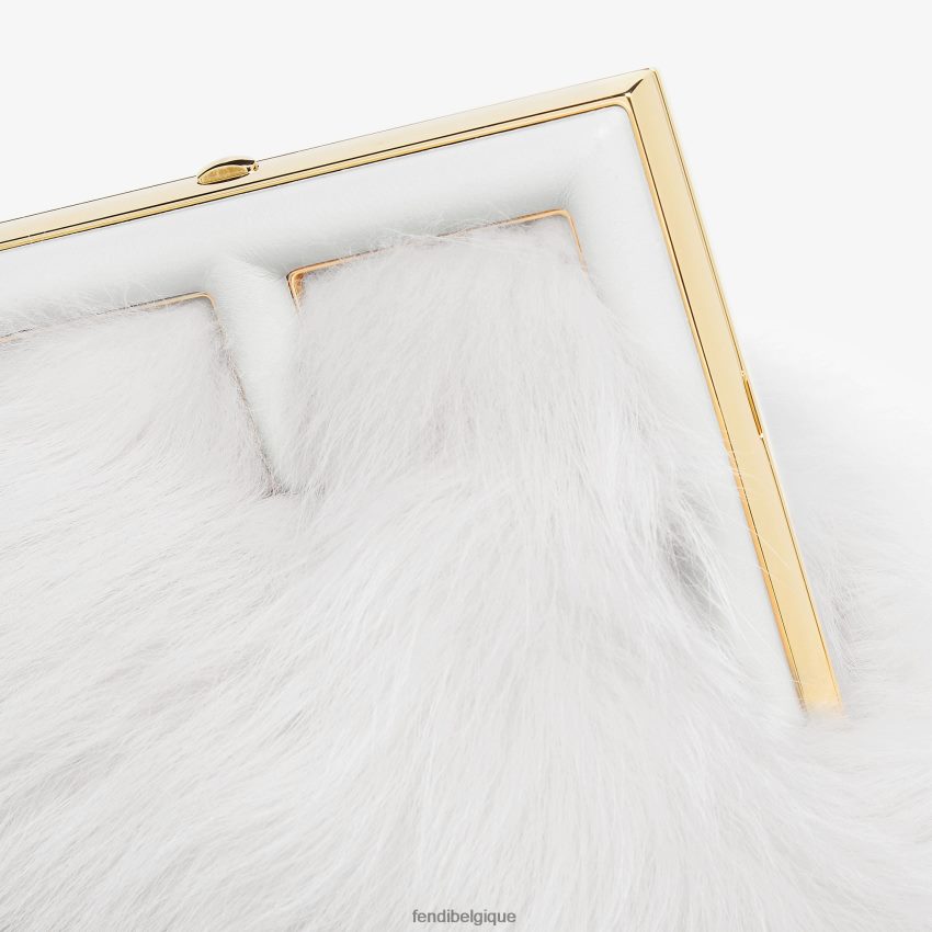 accessoires Fendi sac en fourrure de renard blanc femmes 8X8J2J779 Fendi Belgique