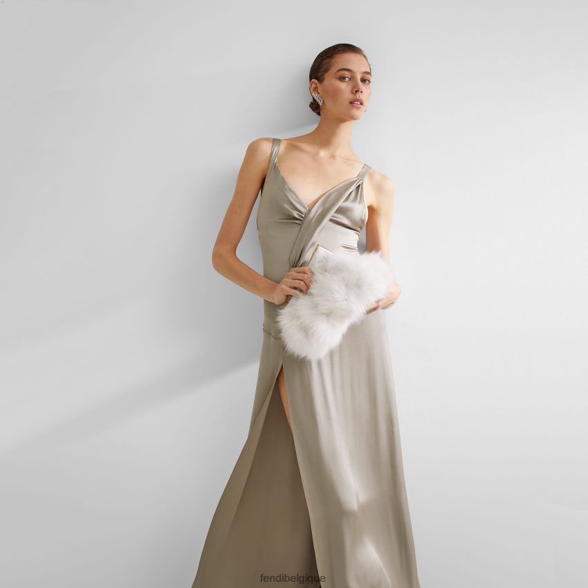 accessoires Fendi sac en fourrure de renard blanc femmes 8X8J2J779 Fendi Belgique