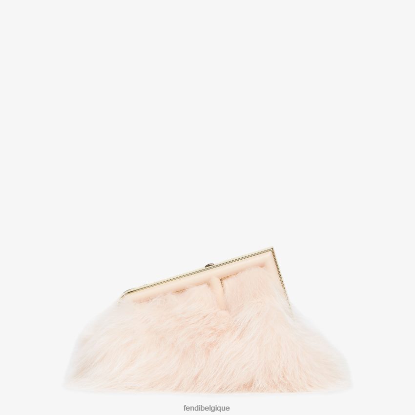 accessoires Fendi sac en fourrure de renard pâle rose femmes 8X8J2J855 Fendi Lunette De Soleil