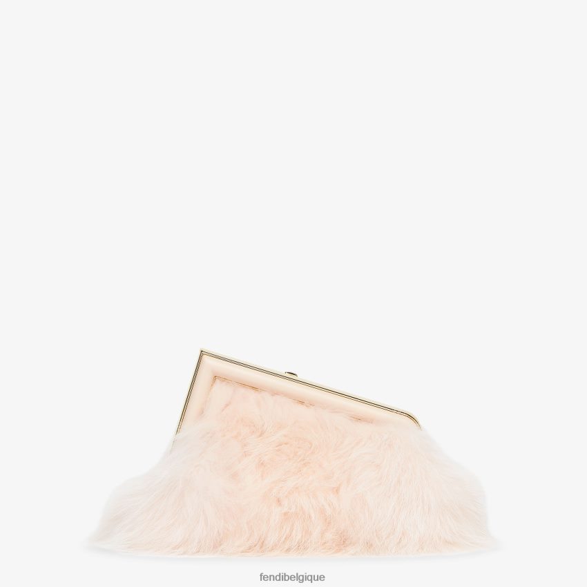 accessoires Fendi sac en fourrure de renard pâle rose femmes 8X8J2J855 Fendi Lunette De Soleil