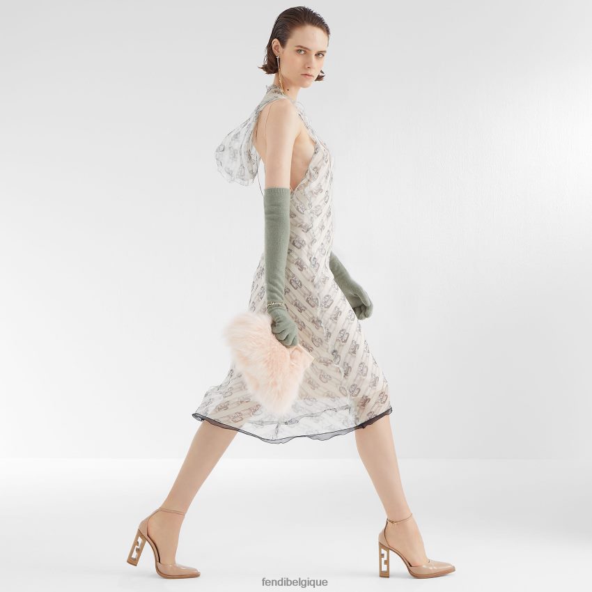 accessoires Fendi sac en fourrure de renard pâle rose femmes 8X8J2J855 Fendi Lunette De Soleil