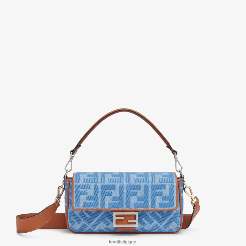 accessoires Fendi sac en jean avec broderie ff bleu clair femmes 8X8J2J626 Fendi Belgique