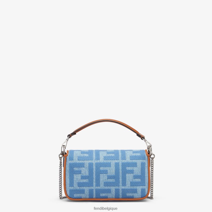 accessoires Fendi sac en jean avec broderie ff bleu clair femmes 8X8J2J627 Fendi Lunette De Soleil